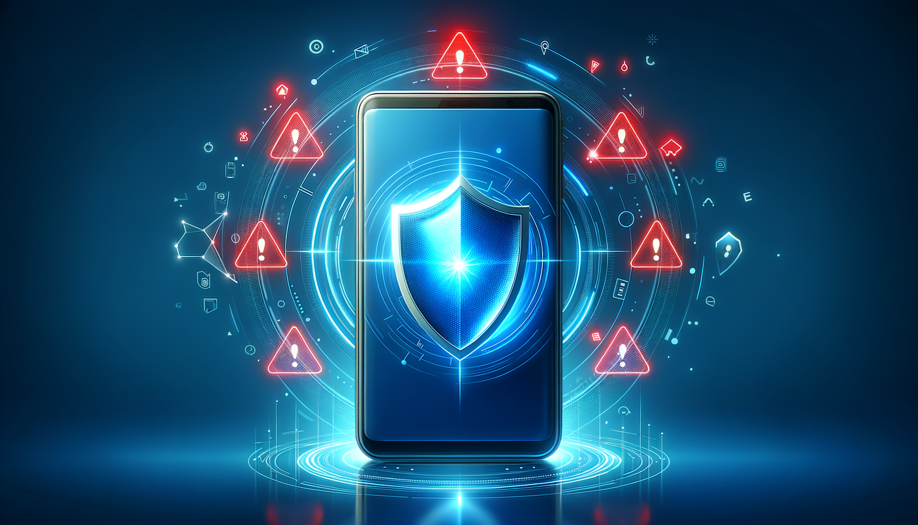 Smartphone mit Schutzschild - Digitale Sicherheit